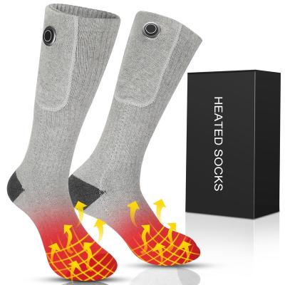 China Breathable Battery Operated Passionate Socks Promoted Rechargeable Electric Ski Socks With Switch Button for sale