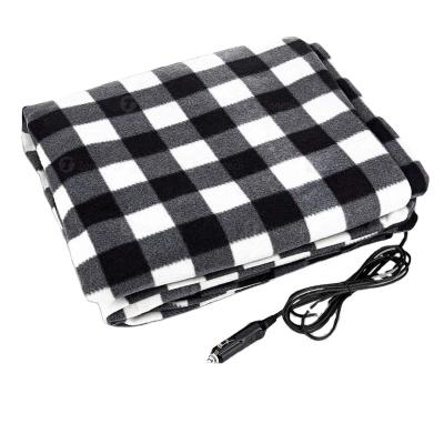 China Anti-pilling 12V Car Heated Winter Battery Fleece Blanket With Battery Pack for sale