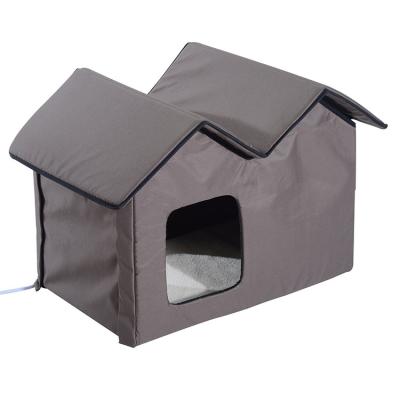 China Viable Heating Waterproof Two Outlets Folding Pet House For Dogs for sale