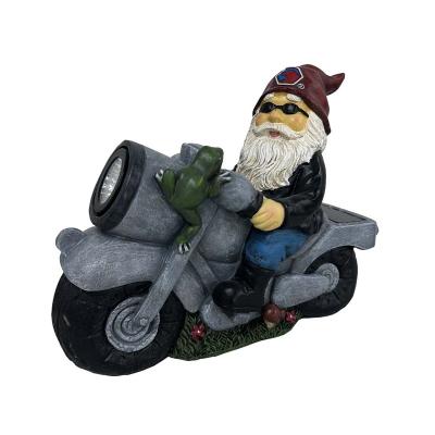 China North America Home Decoration and Garden Resin Crafts Sculpt Polyresin Gnome with Solar Led Light for sale