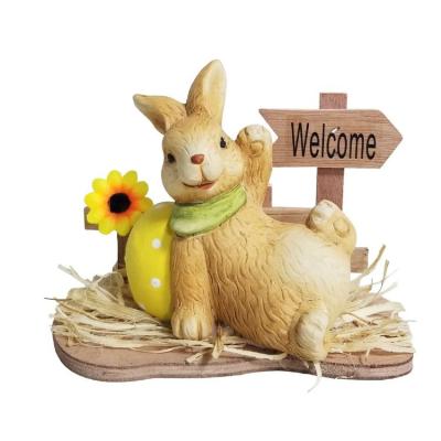 China Delicate Ceramic Terracotta Rabbit Holiday American Decoration and Gift Figurines Small Decoration for sale