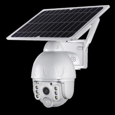 China Built-in Siren Camera 1080P IP67 Solar Panel Powered Wifi Low Power Consumption CCTV Solar Security Camera With Battery for sale