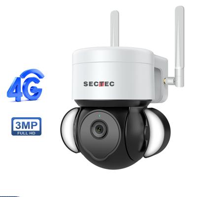 China SECTEC TUYA 3MP 4G Siren SECTEC TUYA 3MP 4G CCTV Camera PTZ Camera 3MP 4G Adjustable Outdoor Built-in Lamp Courtyard Smart Home CCTV Camera for sale