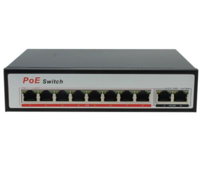 China POE Factory 8ch Port 10/100Mbps RJ45 PoE Ports Switch 48v IP Camera for sale