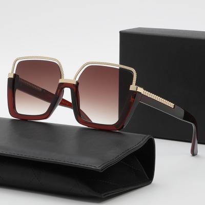 China New fashion sunglasses trend square oversized sunglasses for women big frame color gradient fashion sunglasses for sale