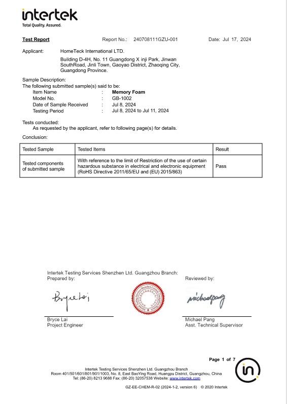 Rohs - Hometeck International Limited