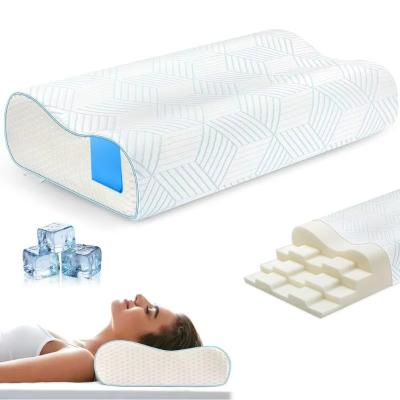 China 4-Layer Adjustable Memory Foam Pillow for Sleeping Ergonomic Contour Cooling Pillow for Back and Side Sleepers for sale