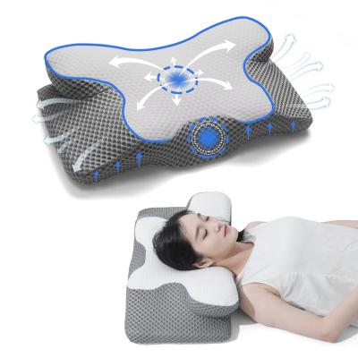 China Custom Shaped Cervical Orthopedic Smart Gray Memory Foam Sleeping Neck Bed Memory Foam Pillow for sale