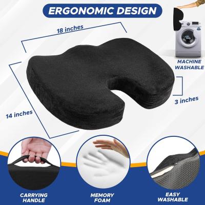 China Hypoallergenic Memory Foam Seat Cushion Safe Memory Foam Tailbone Cushion for sale