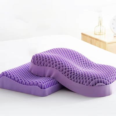 China 3D TPE Cooling Contour Pillow Breathable Washable Rectangular Purple for sale