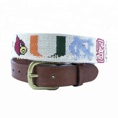 China Custom Cowhide ACC Needlepoint Belts in Stone for sale