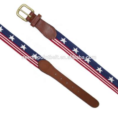 China Fashion Old Glory Cowhide Needlepoint Belts for sale