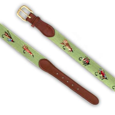 China 2020 Cowhide Moss Fashion Needlepoint Belt China Fly Fishing for sale