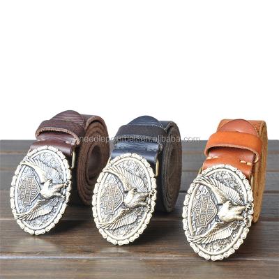 China Italain imported full grain Eagle Mens Fashion Leather Belt for sale