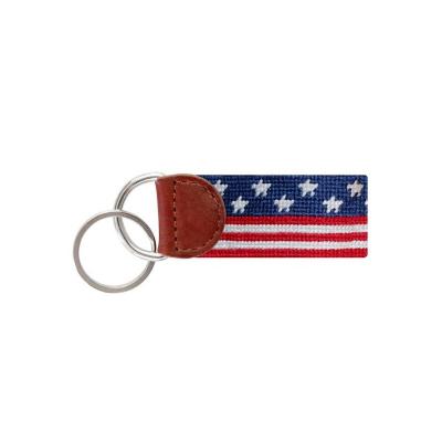 China Old Glory Needlepoint Leather Key Fobs Leather For Men Wholesale for sale