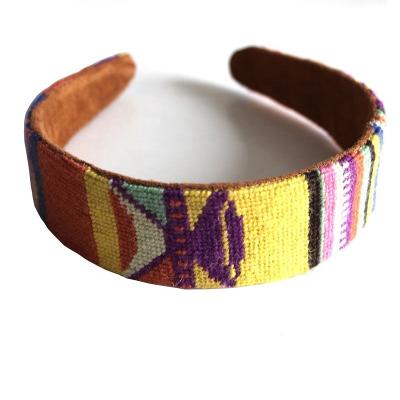 China Custom Charming Multi Color Wool and Deer Velvet Ladies Needlepoint Wool Headband for sale