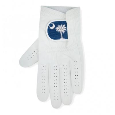 China Needlepoint Hand Sewn Durable Sheepskin Flag SC White Golf Glove for sale