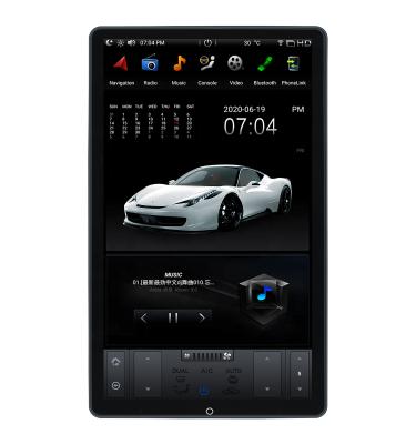 China KunLin Handsfree Android 9.0 13.6 Inch Big IPS Car PX6 Visual Vertical Touch Screen PX6 Universal Android Car Radio 32GB/64GB DSP for sale