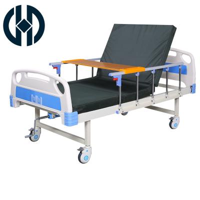 China Hot Sale 2 Function ABS Manual Hospital Bed Hospital Nursing Home 2 Cranks Nursing Medical Bed for sale