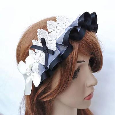 China Japanese Korean Style Hairband Korean Girls Fashion Maid Style Hair Band Lolita Fancy Dress Costume Accessory Hair Accessories for sale