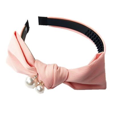 China European and American style satin fabric pearl headband for women waistband simple style Headwrap non slip headband for sale