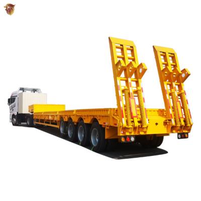 China Heavy truck trailer 100Ton 3 4 axle lowbed truck trailers for sale