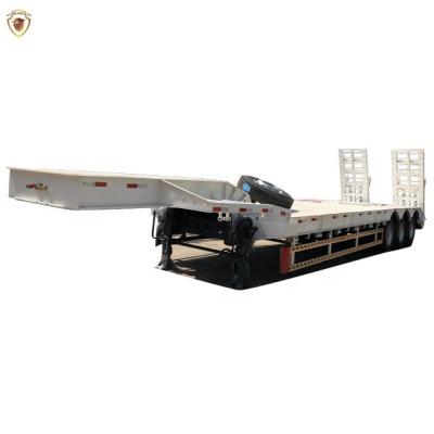 China 60 Ton Gooseneck trailer lowbed truck trailer 3 axles low bed semi trailer for sale for sale