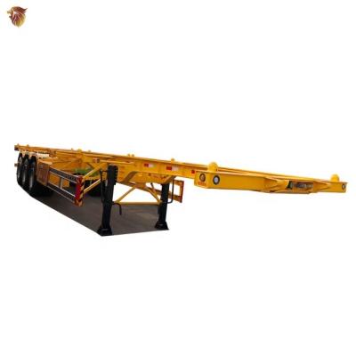 China Skeleton Semi Truck Trailer 3 Axle Container Transport Cargo Truck Trailer for sale