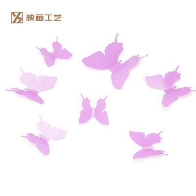 China Wall Sticker 12 Pieces PVC Laser Engraving Butterfly Wall Stickers Family Party Wall Decoration 3D Butterfly Wall Stickers for sale