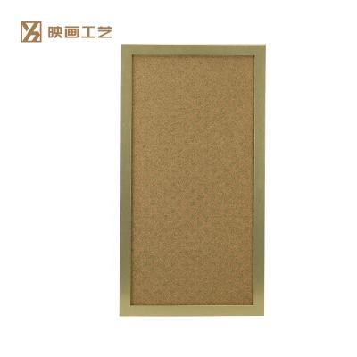 China Art Deco Wholesale Frame Decorative Message Boards Cork Board Gold Plastic Frame Pins for School for sale