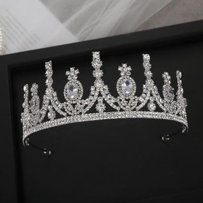 China Custom Luxury Party Zircon Crown Tiaras Bridal Tiaras Wedding Hair Ornaments Rhinestone Pageant Crown For Wholesale for sale