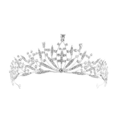 China Sweet Crystal Queen Tiara Crown Wedding Pageant Bridal Tiara for Bride Tiaras and Crowns Headpiece Women Hair Jewelry Accessories for sale