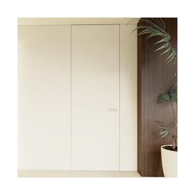 China Wholesale Cheap Wholesale Pattern Mokk PVC Doors Modern Design Flush Wooden Invisible Frame Black Walnut Bulletproof for sale