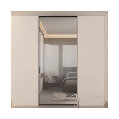 China Modern Simple Narrow Side Partition Toilet Sliding Door Pocket Kitchen MOKK Rail Sliding Door Hanging Glass for sale