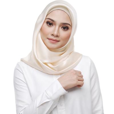 China Printing Patterns Wholesale Hot Selling Satin Scarves Malaysia Sunscreen Elegant Pure Silk Muslim Women Wind Scarf for sale