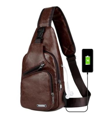 China 2020 Multifunctional New Design PU Leather USB Charging Men Cross - Body Bags Shoulder Bags For Men for sale