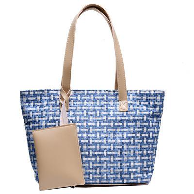 China Large Capacity Single-Shoulder Straw Beach Bag of Simple Fashion PU and Paper Weave for sale