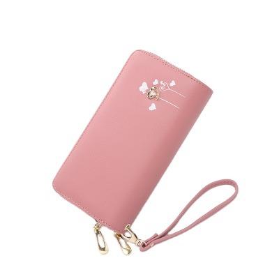 China 2022 New Double Zipper Pocket Waterproof Ladies Fashion Large Capacity Mobile Phone Small Wallet Long for sale