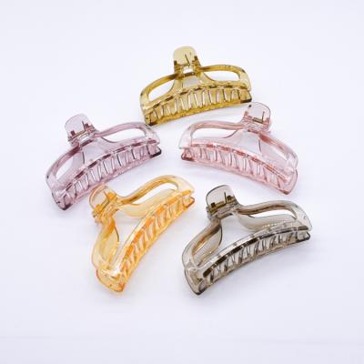 China Fashion Custom Size Big Plastic Colorful Translucent Plastic Hair Claw Clips For Woman Giris Hair Accessories 2021 Fashion Low Price for sale