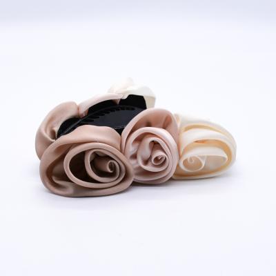 China Silk Claw Pin Accessories Banana Clip Belle Femme For Woman Polyester Fashion Korean Cloth Flower Hairpin Hair Giris 2021New for sale