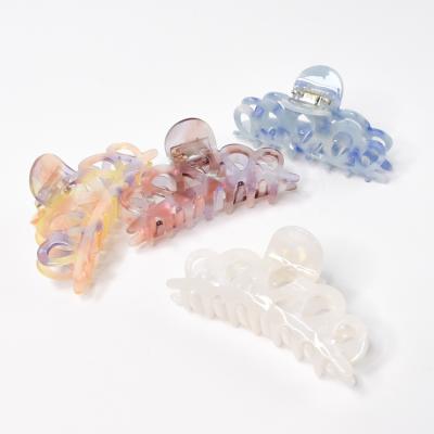 China Fashion Large Girls Resin Acrylic Acetate Plastic Unique Hair Claw Banana Clips New Collection For Women for sale