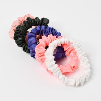 China 2021 New Design Solid Color Elastic Hair Sporty Silk Hair Scrunchies For Women Girls Long Hair Bands Accessories for sale