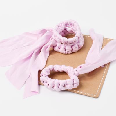 China Sporty Pink Soft Elastic Hair Scrunchies Hair Ties For Women Girls Hair Accessories for sale