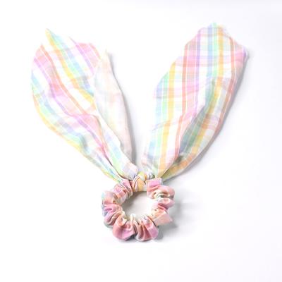 China Soft New Design Elastic Hair Scrunchies Rabbit Ear Hair Tie For Girls Soft Hair Accessories for sale