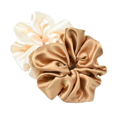 China Oversized Fashion Satin Scarf Silk Scrunchies Set Hair Tie Bands Silk Hair Scrunchies for sale