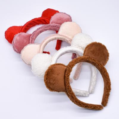 China Cute Girls Hair Decoration Plush Mouse Ears Fancy Baby Headbands Hair Accessories For Kids Girls Hair Bands Circle 2021 for sale