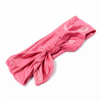 China Smart Casual Elastic Band For Customized Hair With Big Bunny Ear Bowknot Solid Shinning Headbands For Wash Face Make Up for sale