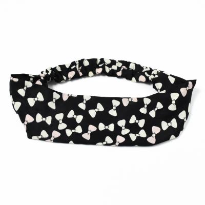 China Custom Color Smart Casual Printed Elastic Headband For Girls Women For Polyester Chiffon Headbands for sale