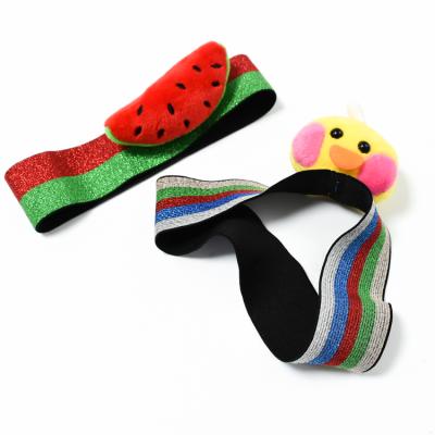 China Children Smart Casual Cute Colorful Striped Little Duck Girls Hair Bands Headbands Elastic Hair Accessories for sale