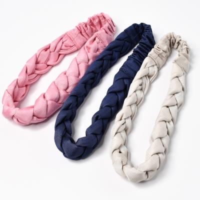 China Smart Casual Fancy Solid Color Braid Twist Hair Bands Headbands For Women Girls Hair Accessories 5mm Hair Tie for sale